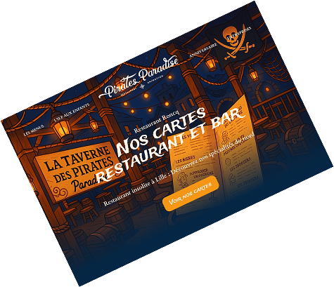 Aperçue site web pirates paradise UI UX design